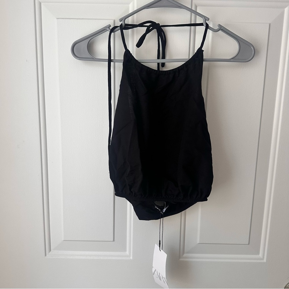 NWT ZARA HALTER CROP TOP